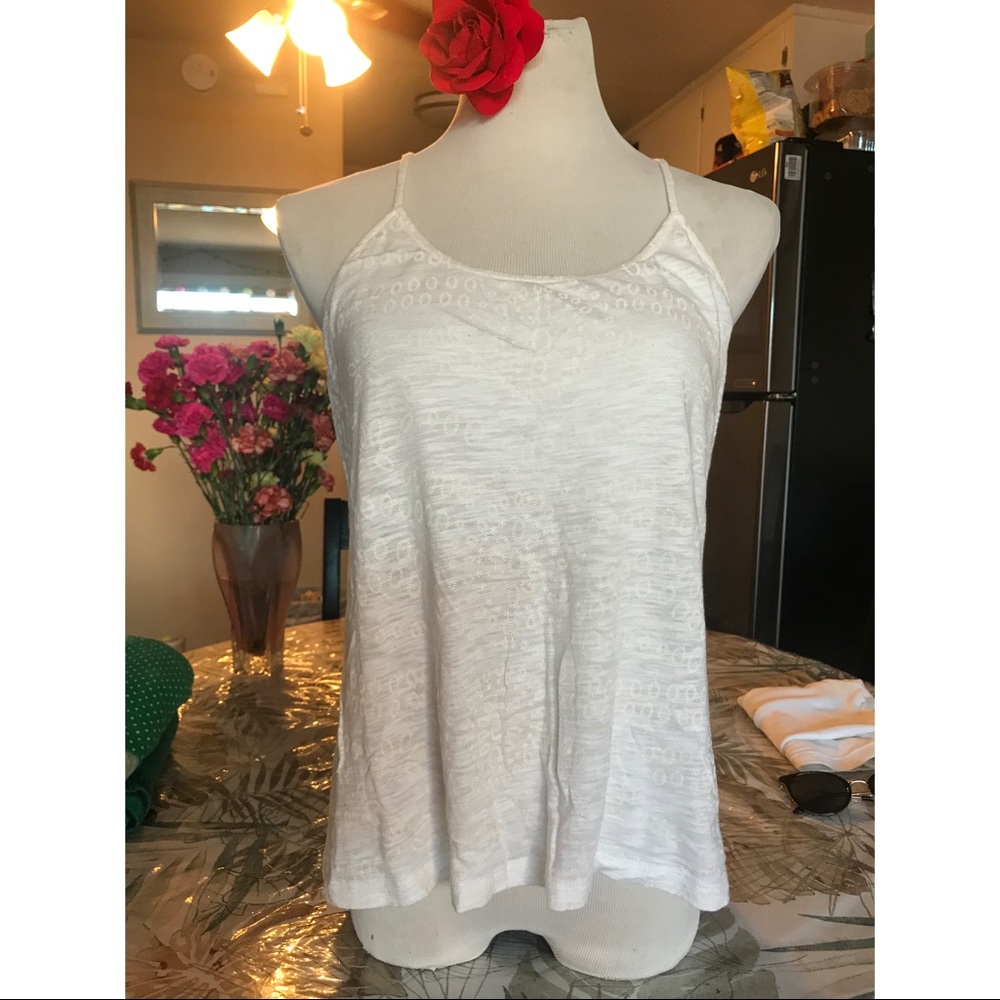 White Tank Top with Racerback Style Straps